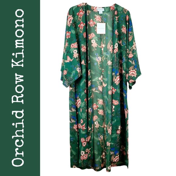 Orchid Row Floral Printed Maxi Chiffon Kimono - Picture 2 of 11